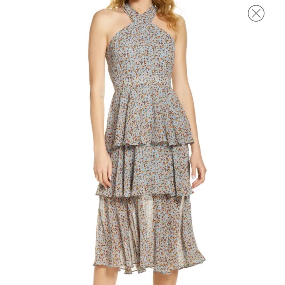 NWT Sam Edelman Crisscrossing Neck Tiered Dress